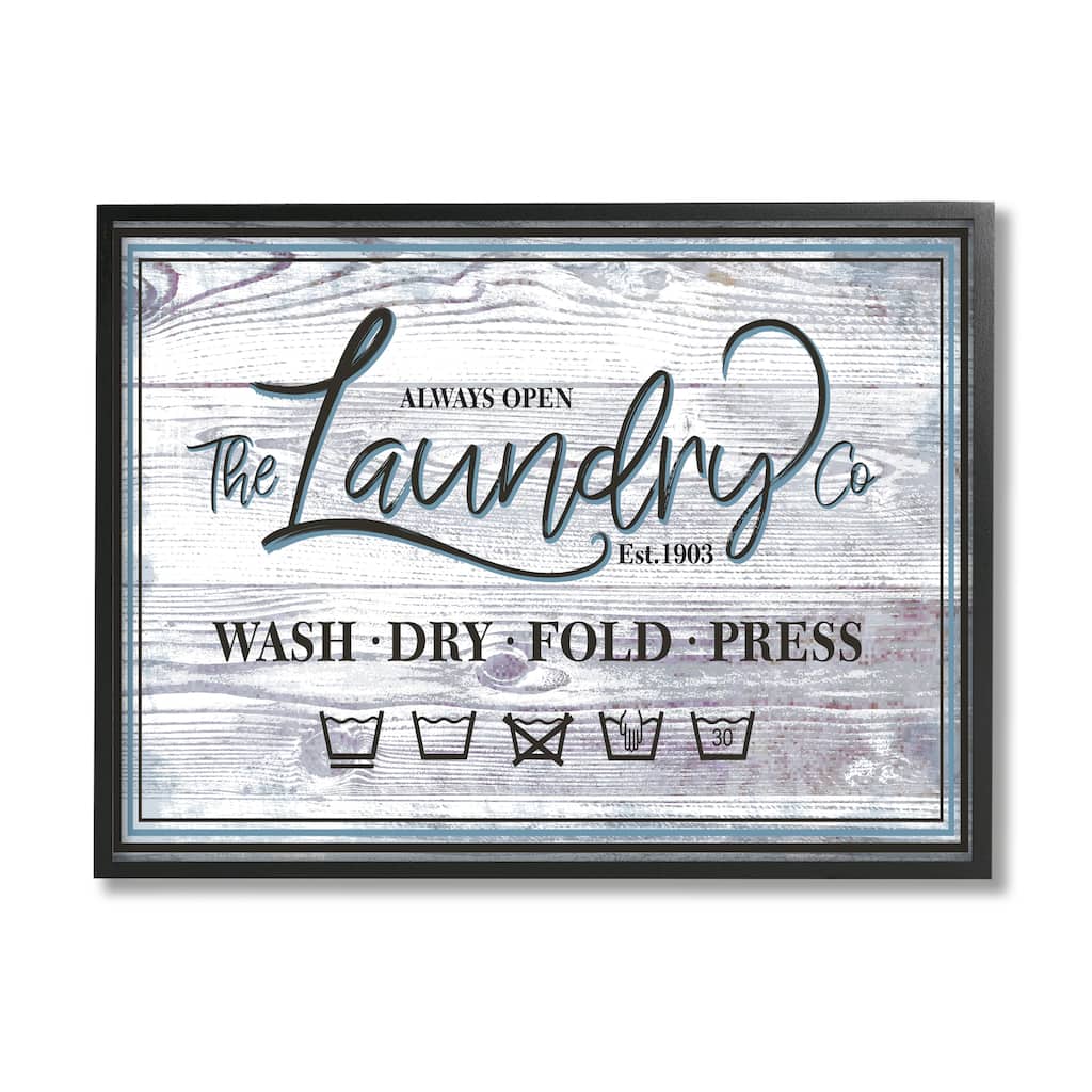 Stupell The Laundry Co Sign Wash Fold Press Icons Framed Wall Art