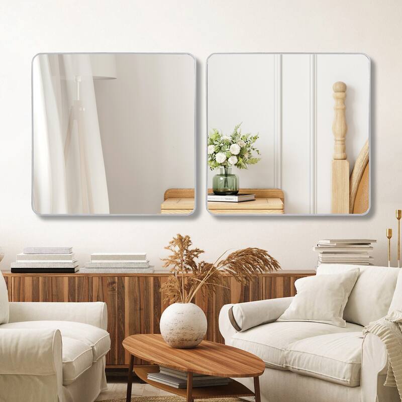 30 in x 30 in Metal Framed Square Bathrrom Mirror for Wall.