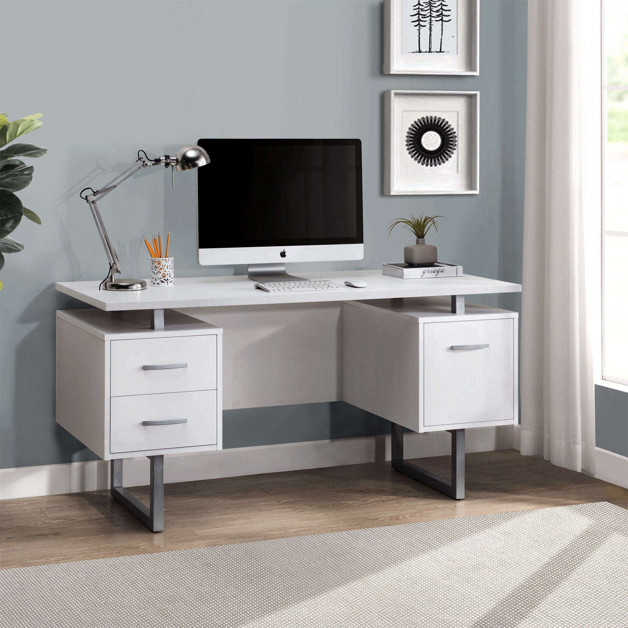 Sunjoy Deja 60 inch Pedestal Desk
