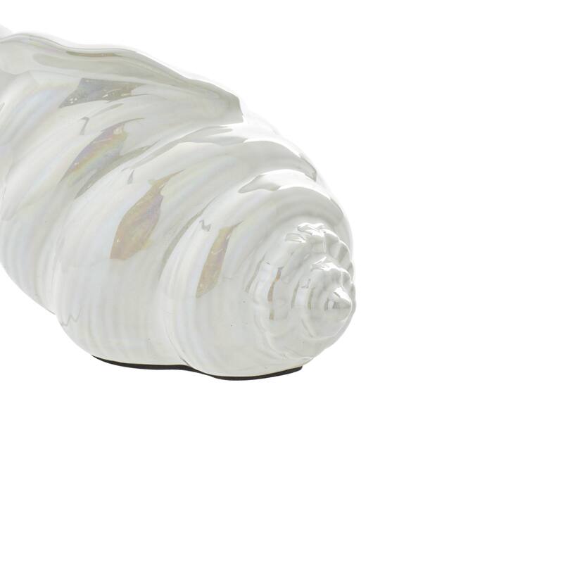 Silver, White or Multi Colored Porcelain Ceramic Shell Shell Decorative Sculpture (Set of 3)