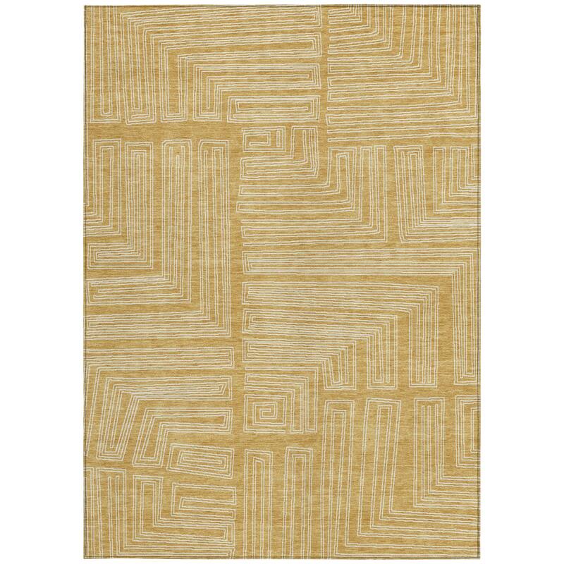 HomeRoots Geometric Transitional Rectangle Outdoor Rug