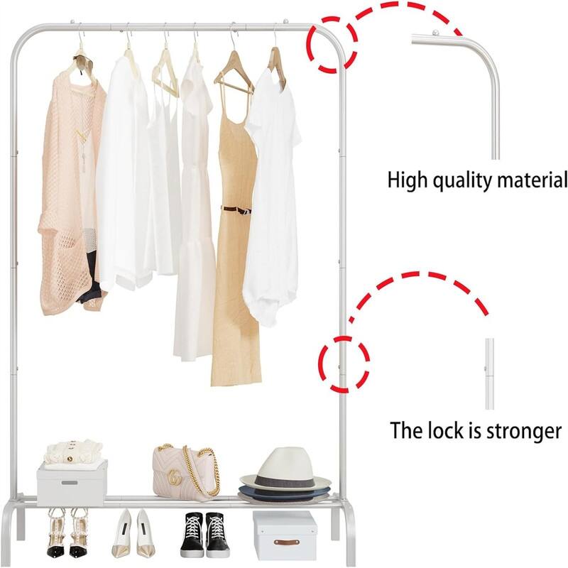 Garment Rack with Bottom - 15.74"D x 39.37"W x 61.33"H