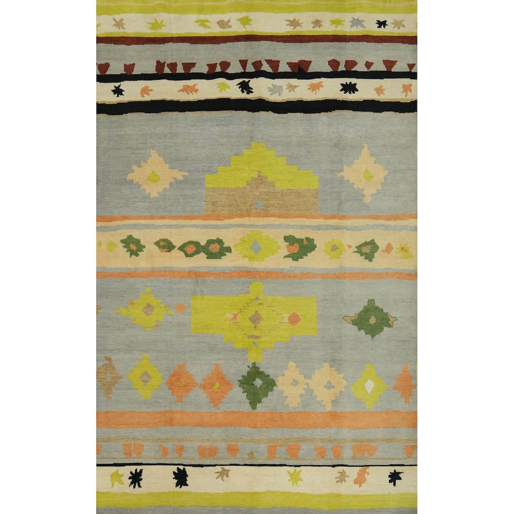 Handmade Wool Gabbeh Vegetable Dye Area Rug Handmade Carpet - 9' 1'' X 6' 0''