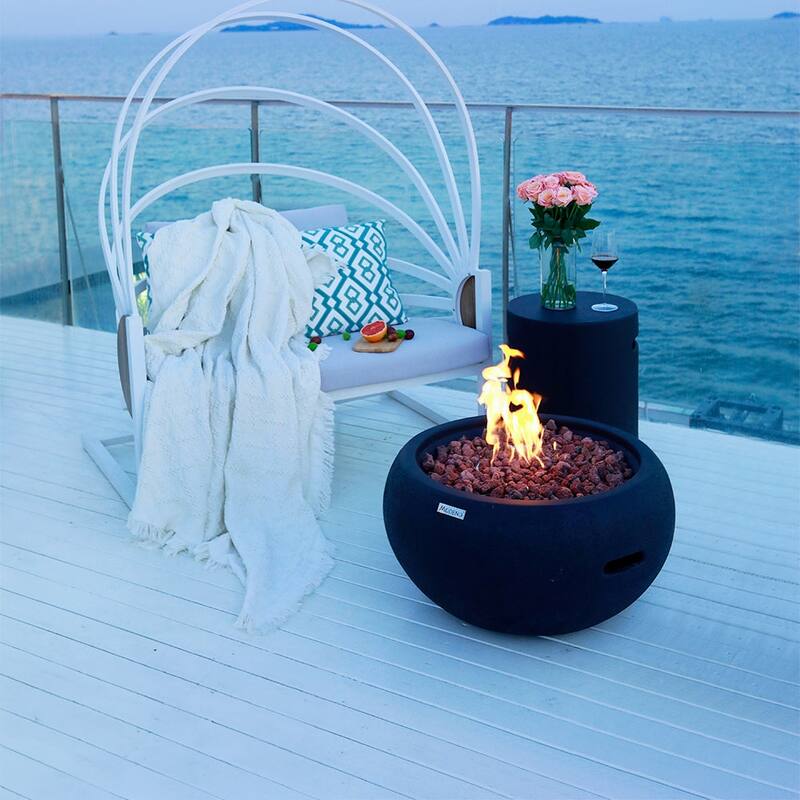Modeno York Outdoor Fire Pit Table 27" Round Patio Heater - Propane