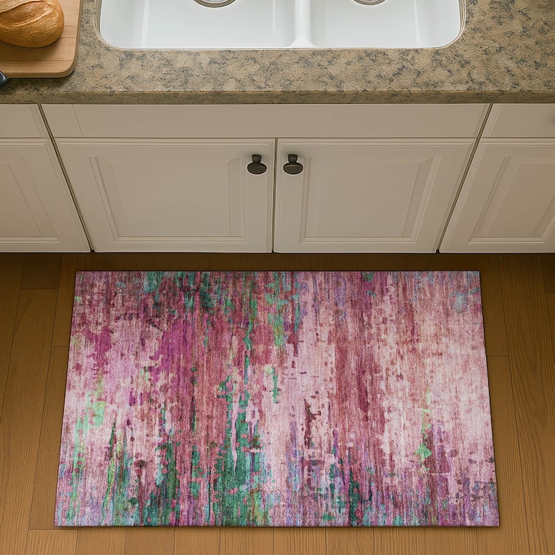 Premium Washable Super Soft Abstract Ombre Mayfield Rug - Pink - 1'8" x 2'6"