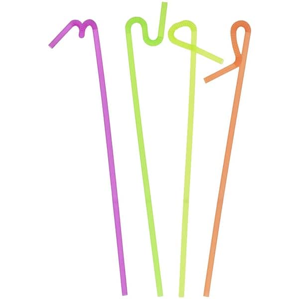 Plastic Drinking Straws, Single Use Bendable Straws (17 x 0.31 In, 300 Pack) Bed Bath & Beyond