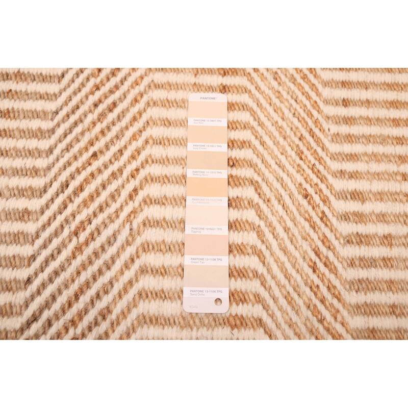 ECARPETGALLERY Flat-Weave Palas Denizli Ivory, Tan Kilim - 5'5 x 7'7