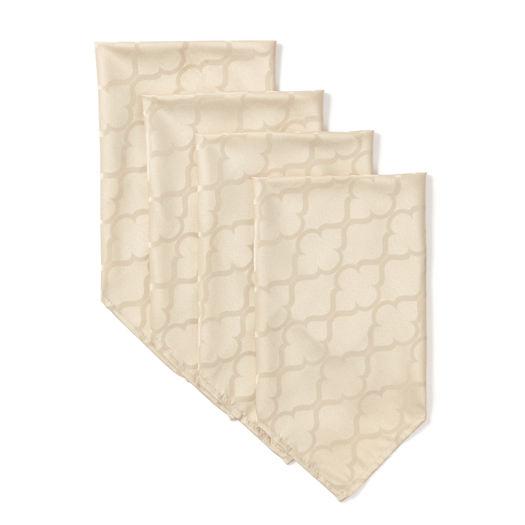 HLC.ME Modena Geometric Lattice Square Napkins, Jacquard Fabric Dining Napkins, Water Resistance - Set of 4