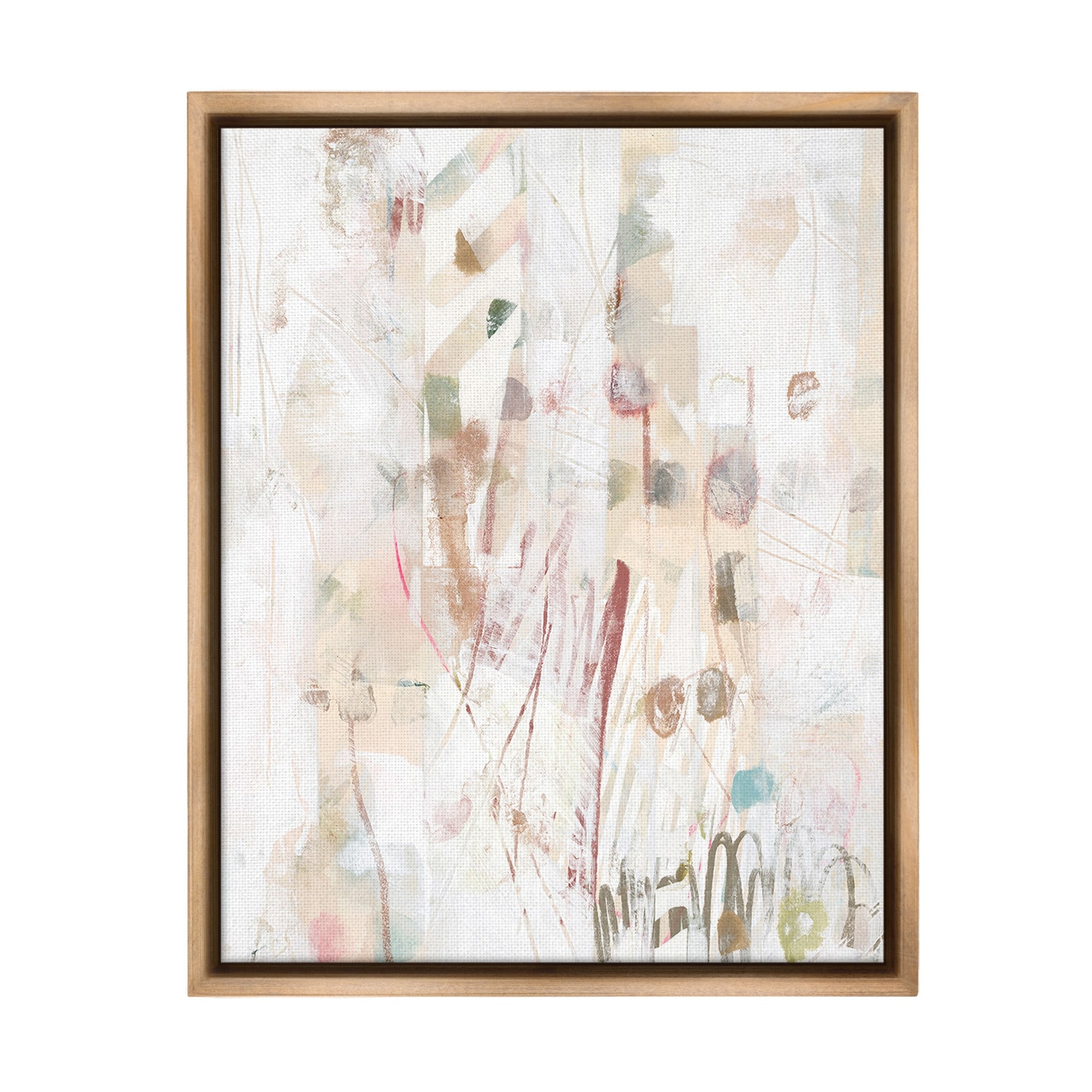 Stupell Soft Neutral Pattern Framed Floater Canvas Wall Art Design By June Erica Vess