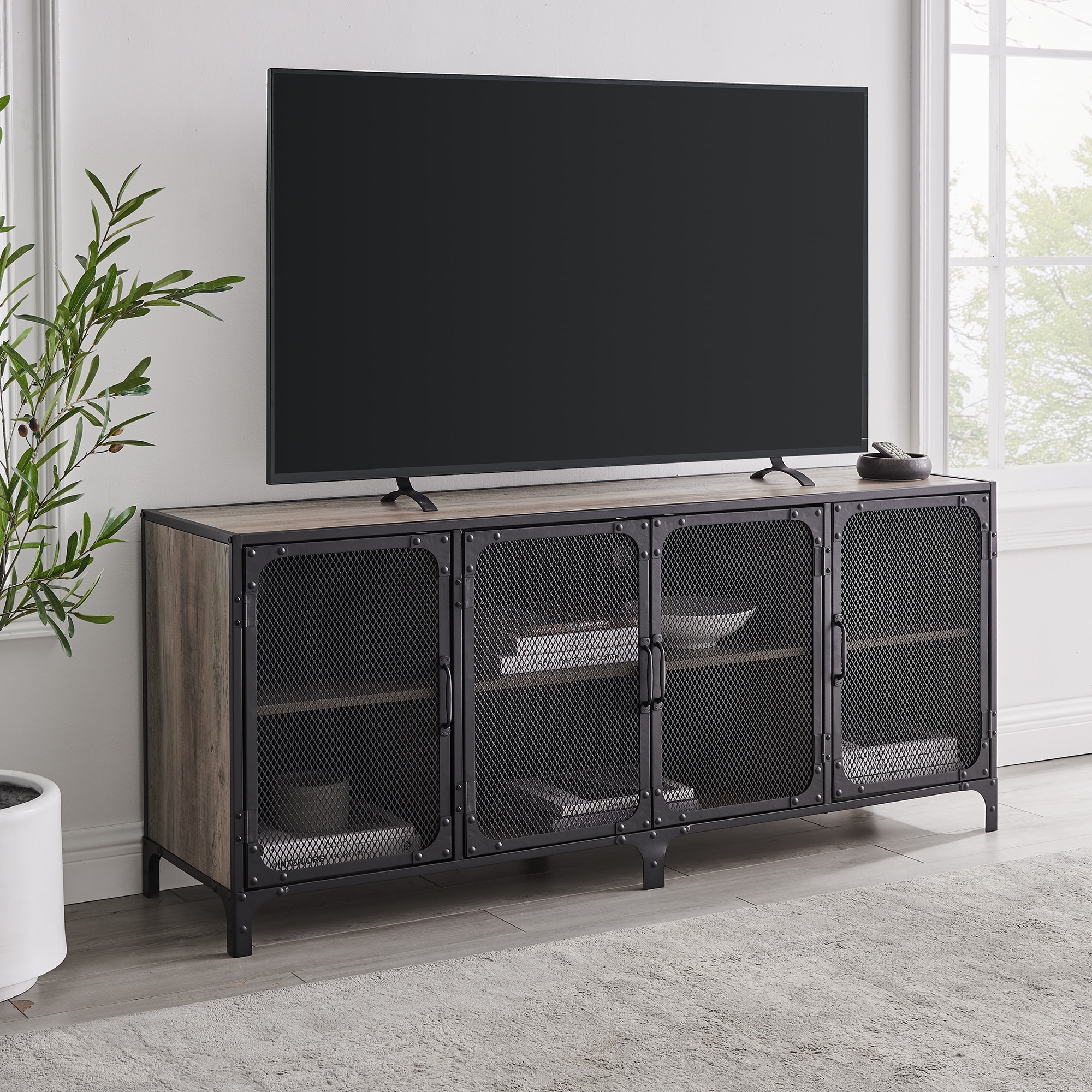 Carbon Loft Pierpont 60 Inch Industrial Tv Stand Console Overstock 22395050