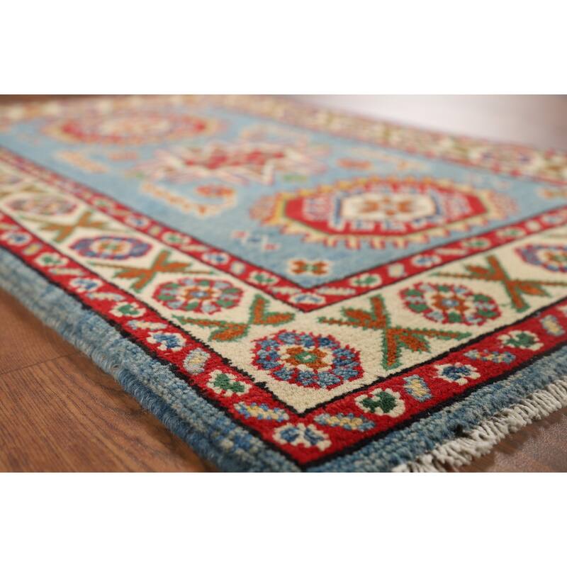 Blue Kazak Accent Rug Handmade Wool Carpet - 2'1" x 3'1"