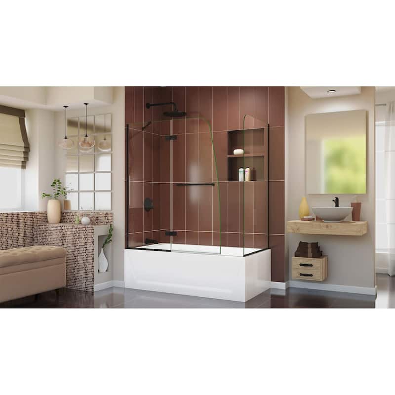 DreamLine Aqua Ultra 57-60 in. W x 30 in. D x 58 in. H Hinged Tub Door with Return Panel - 30" x 57" - 60"