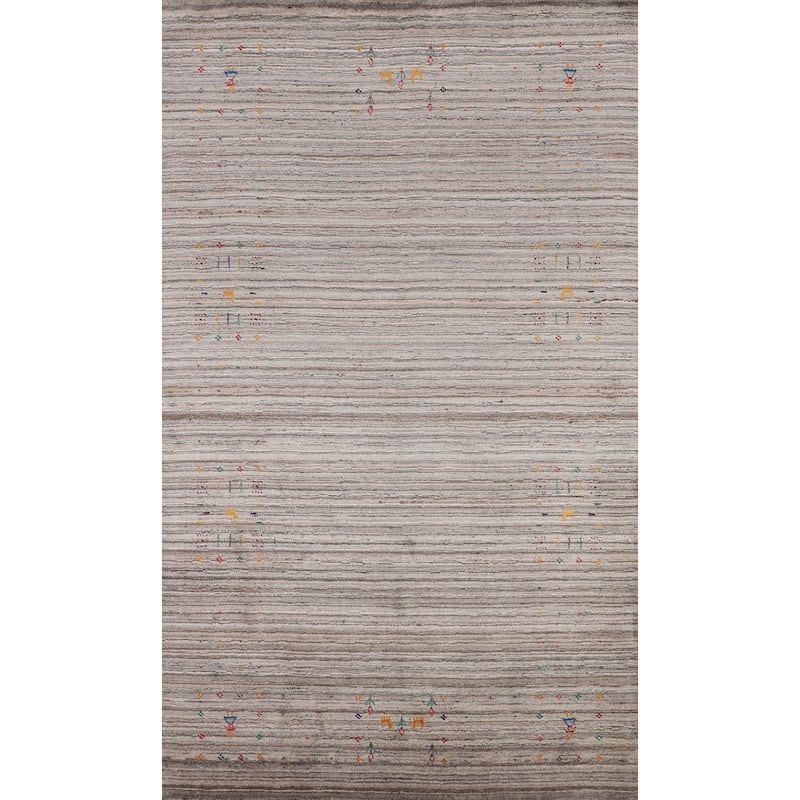 Gabbeh Oriental Area Rug Handmade Wool Carpet - 5'0" X 7'11"