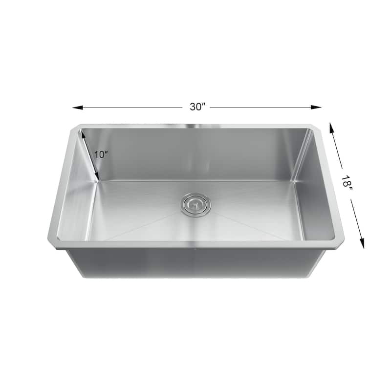 Dowell Undermount Single Bowl Stainless Steel Kitchen Sink - Small Radius Corners