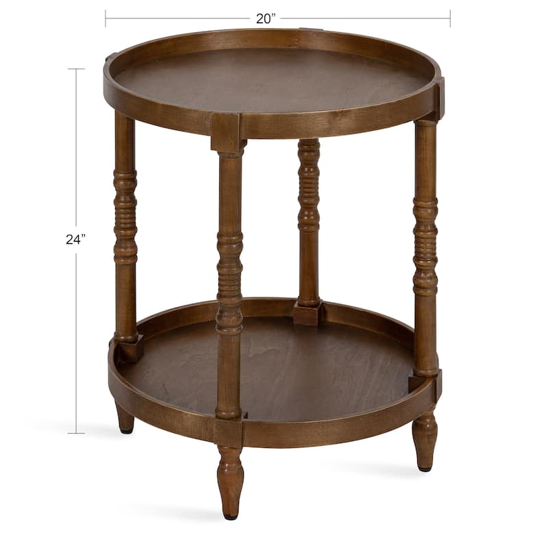 Kate and Laurel Bellport Round Wood Side Table - 20x20x24