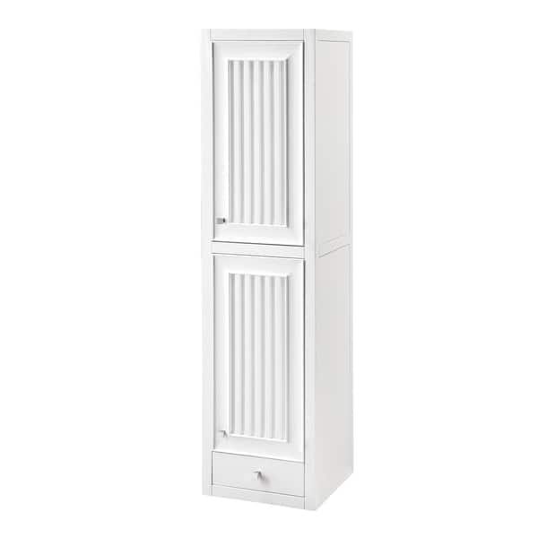 James Martin Vanities Athens 14.8-in x 57.8-in x 14.9-in Glossy White Soft Close Bathroom Wall Cabinet