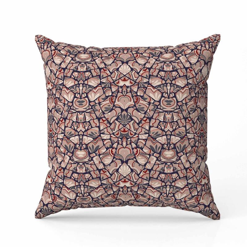 Wildflower Lagoon Faux Suede Reversible Throw Pillow Light and Orange