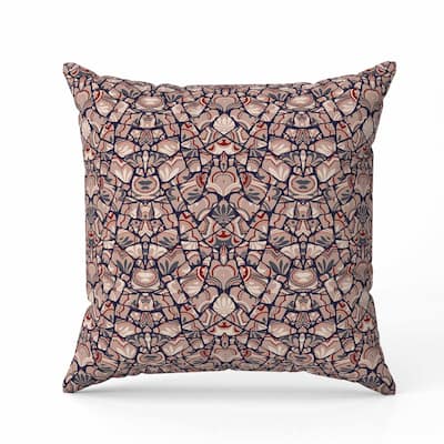 Wildflower Lagoon Indoor/Outdoor Reversible Throw Pillow Light and Orange