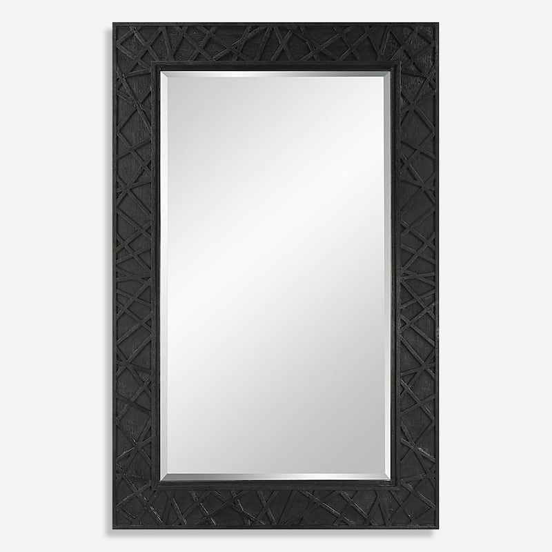 Uttermost Everest Satin Black Mirror - 45"W x 70"H x 1.37"D