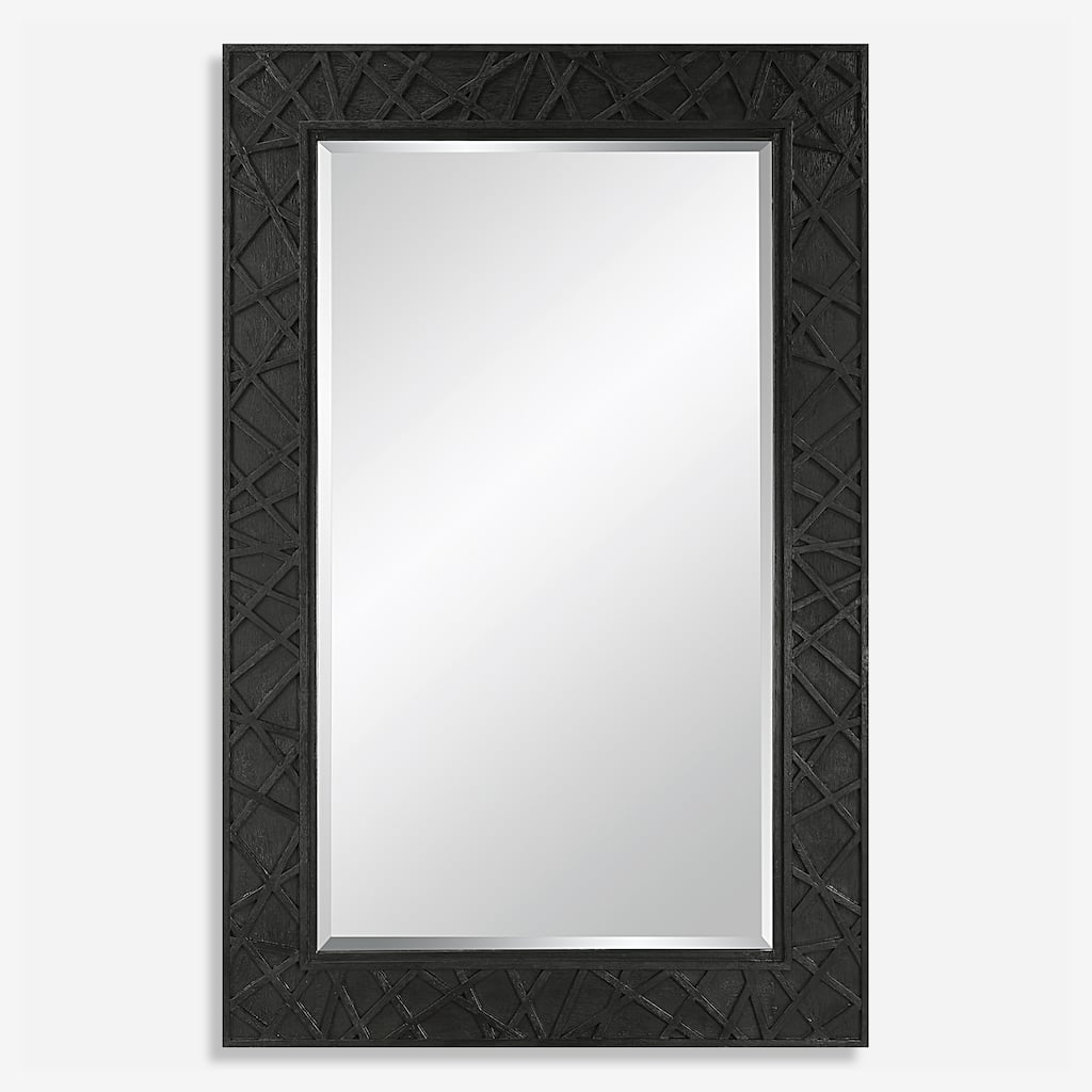 Uttermost Everest Satin Black Mirror - 45"W x 70"H x 1.37"D