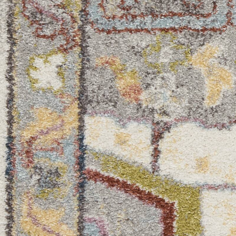 Cahow Power Loomed Floral Traditional Stain Resistant Area Rug By HomeRoots - 87' X '63' X '0.5