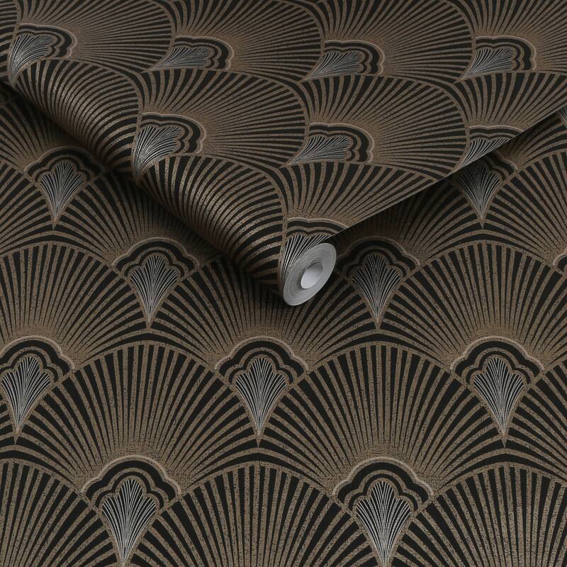 Art Deco Black and Gold Wallpaper