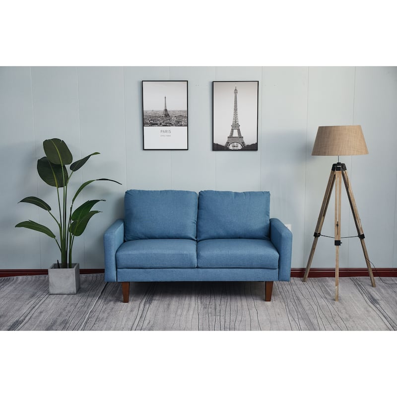 Adelaide 58'' Square Arm Loveseat - Sky Blue