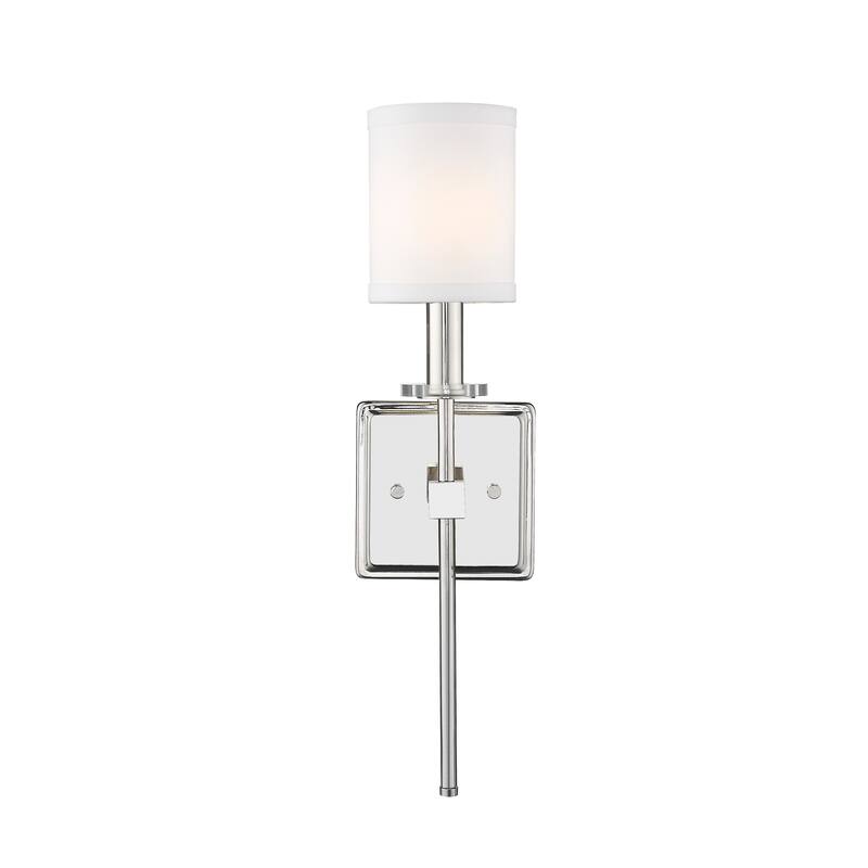 Glam 1-Light Wall Sconce with Modern Shade in Polished Nickel