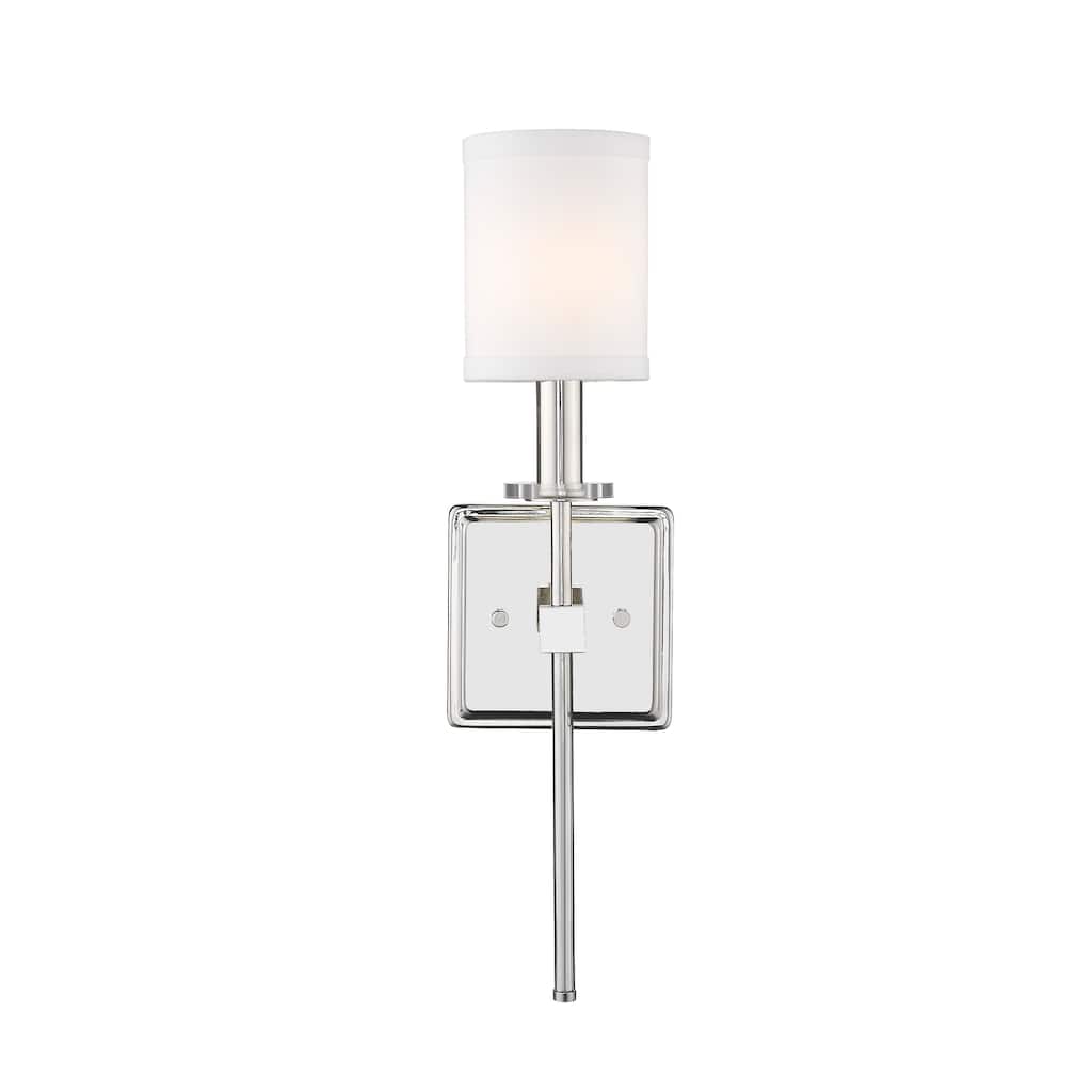 Glam 1-Light Wall Sconce with Modern Shade in Polished Nickel