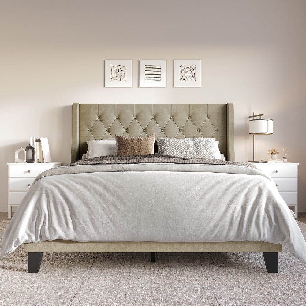 Clayfell Medford Tufted Upholstered Panel Bed