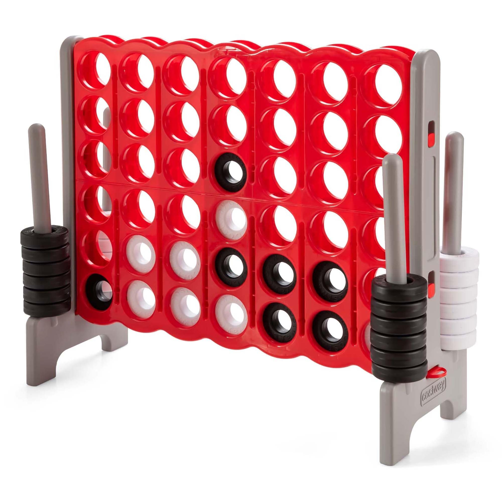 Gymax Jumbo 4-to-Score Game Set 4 in A Row Kids Adults w/ 42 Jumbo