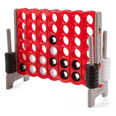 Gymax Jumbo 4-to-Score Game Set Giant 4 in A Row Kids Adults w/ 42