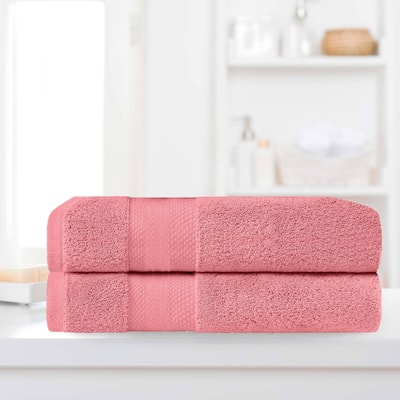 Superior Turkish Cotton Solid Heavyweight Bath Sheet Set of 2
