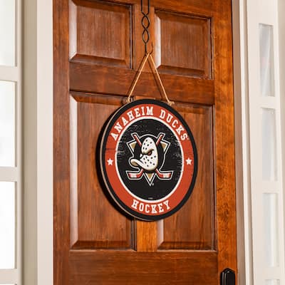 Anaheim Ducks Wooden Door Decor Wall Sign - Multi-Color