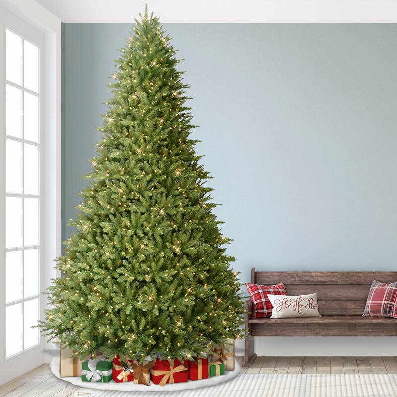 Puleo International 10' Pre Lit Fraser Fir Artificial Christmas Tree
