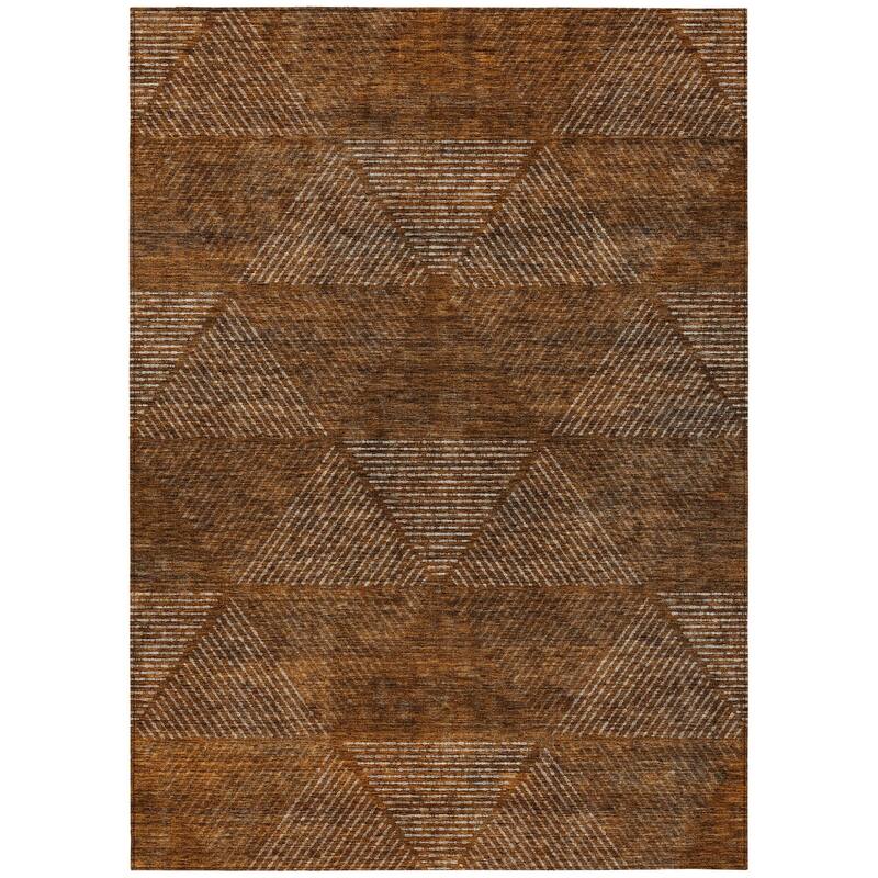 HomeRoots Geometric Transitional Rectangle Outdoor Rug