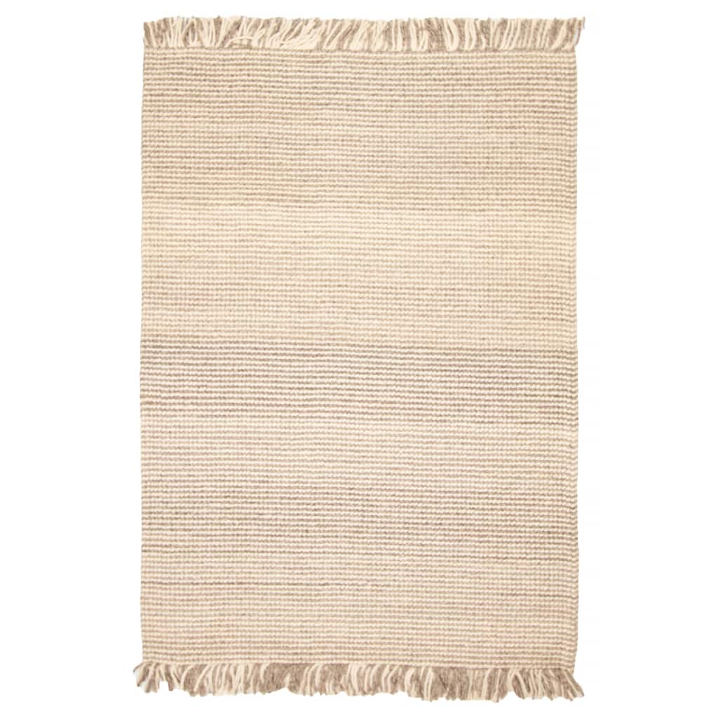 ECARPETGALLERY Braid weave Sienna Brown Wool Rug - 5'2 x 7'7