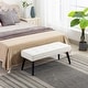 preview thumbnail 31 of 33, Kipp Velvet Upholstered Button Tufted Bench Ottoman Ivory
