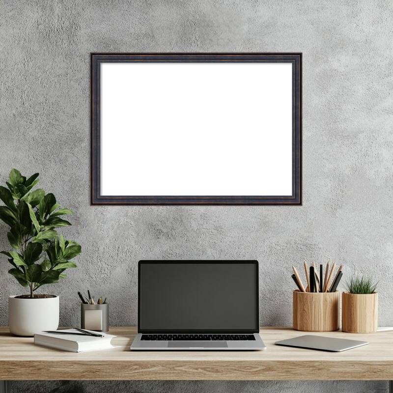 Amanti Art Dark Bronze Scoop Framed Dry Erase Magnetic Board