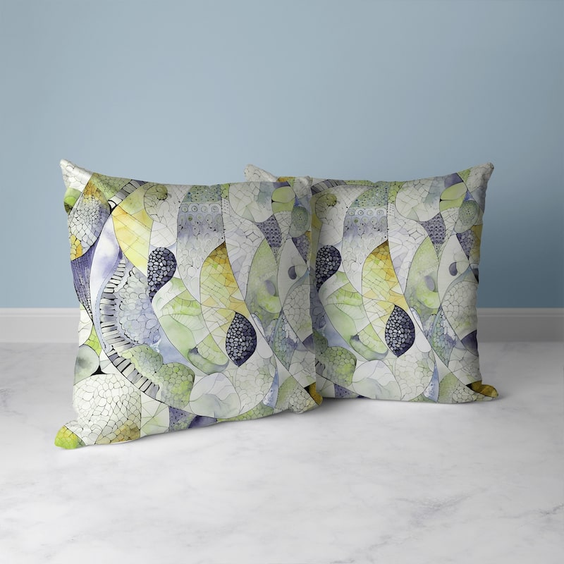 Rock Heaven Faux Suede Reversible Throw Pillow Green and Grey