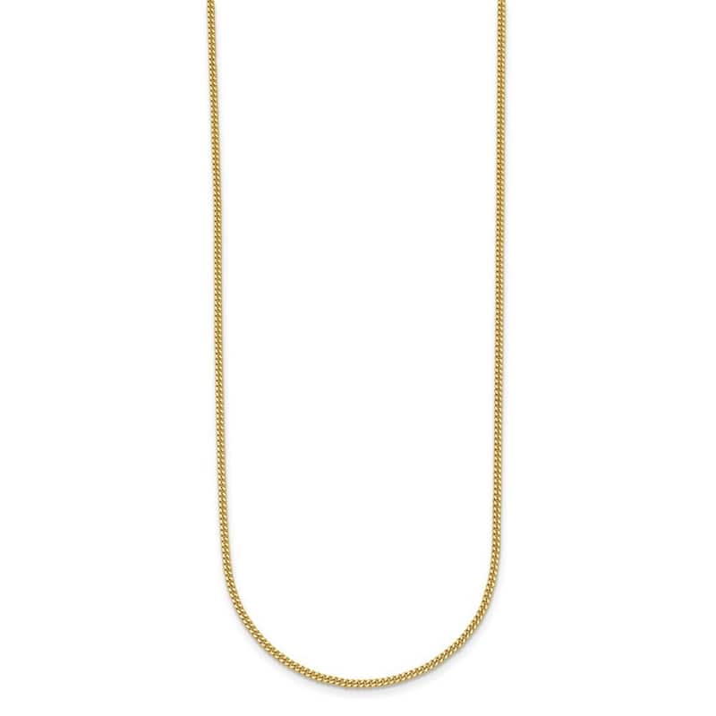 Curata Italian 14k Yellow Gold 1.6mm Curb Chain Necklace For Men Women (Lobster)