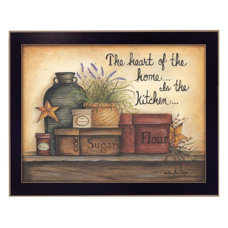 TrendyDecor4U Traditional "Heart of the Home" Framed Print Wall Art by Mary June