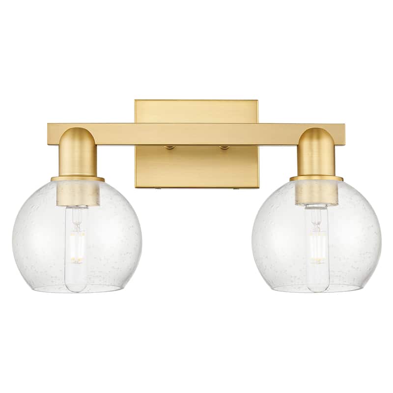 Innovations Lighting Endless Possibilities Arcadia - Athens - 2 Light 17" Bath Vanity Light - Satin Gold/Seedy