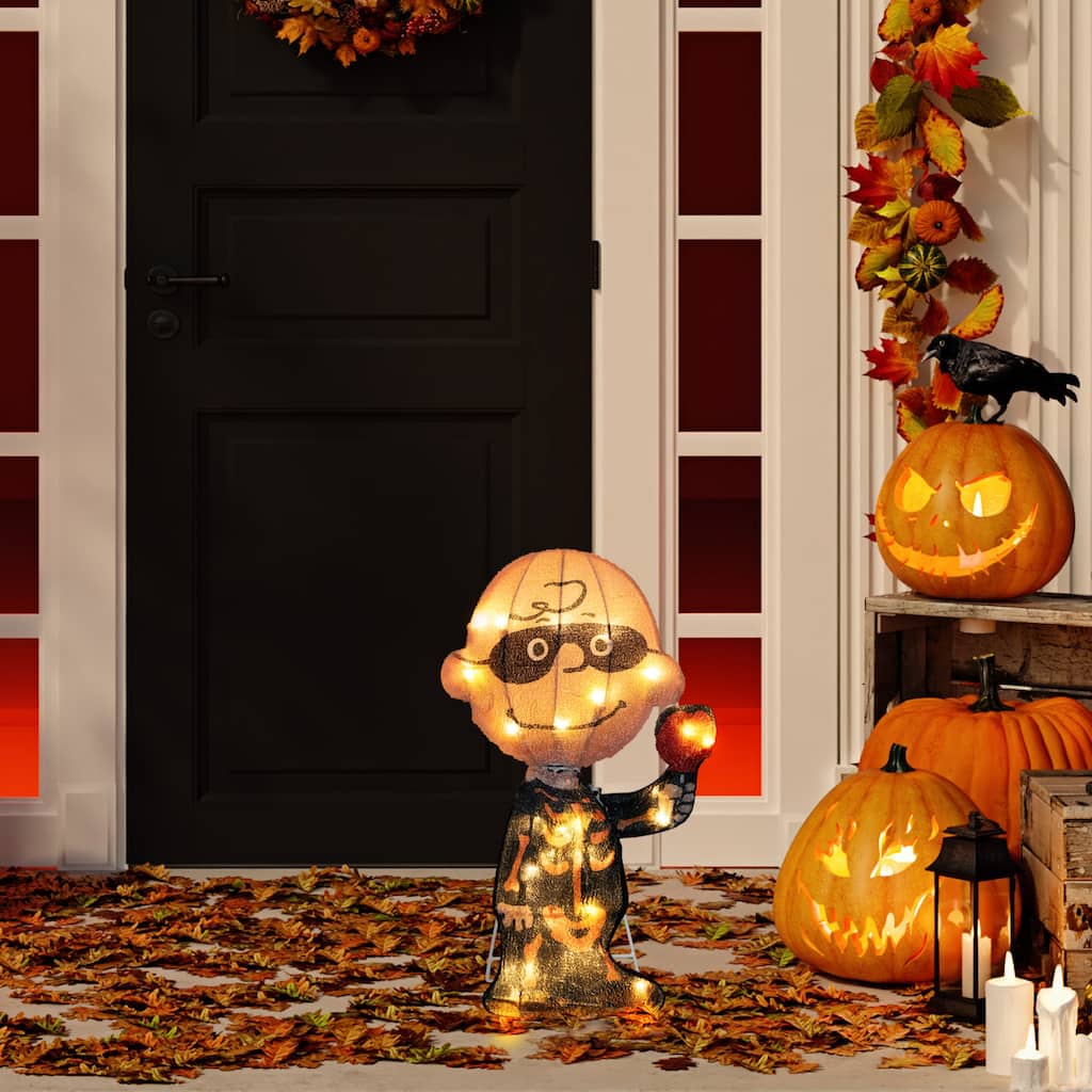 LED Lighted Charlie Brown Bones Outdoor Halloween Yard Decoration - 18"