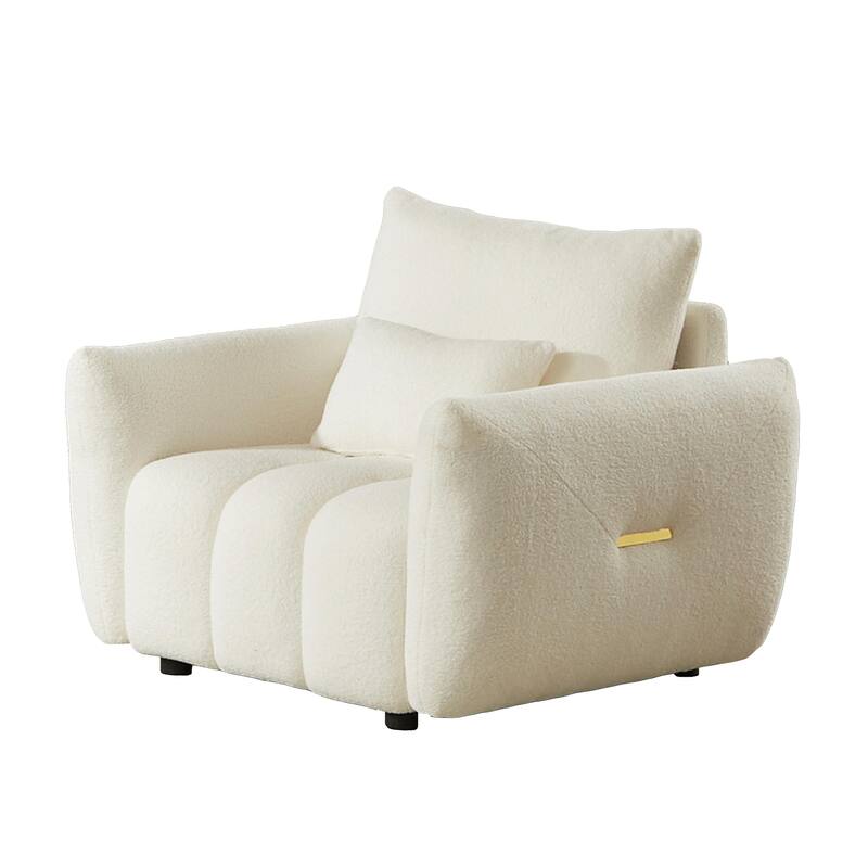 82'' Fabric 3-Seater Sofa with Plush Back Pillows, Solid Wood Frame, and Comfortable Foam Cushions