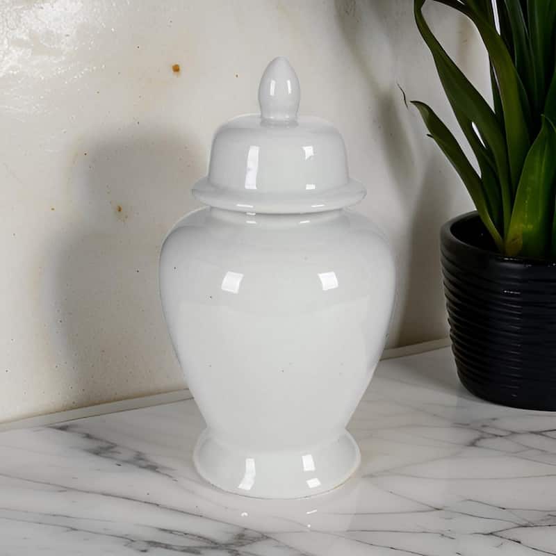 Large Ceramic Ginger Jar, White