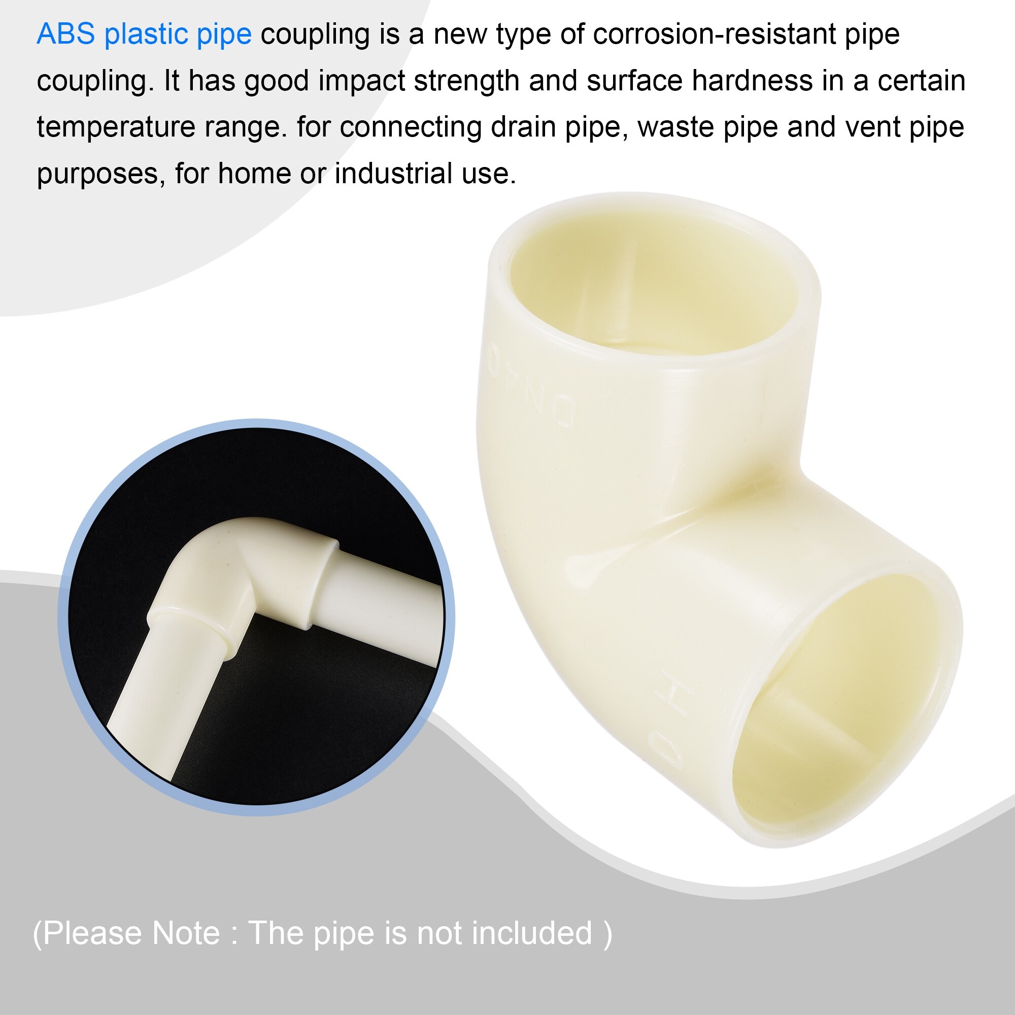 ABS DWV Pipe Fitting 90 Degree Elbow for Connecting Drain Pipe - 50mm ID