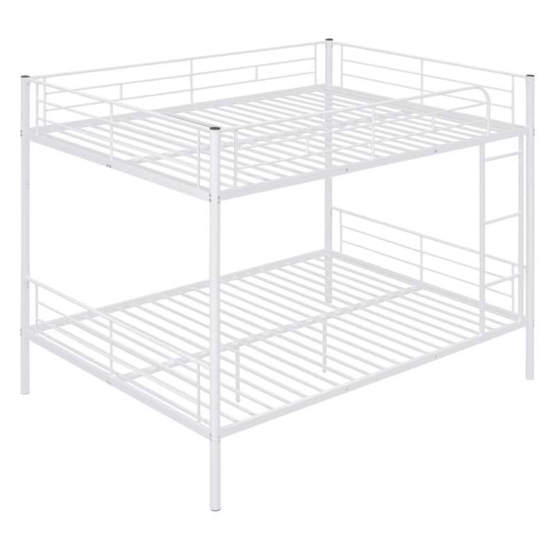 Full Over Full Size Metal Bunk Bed with Ladder