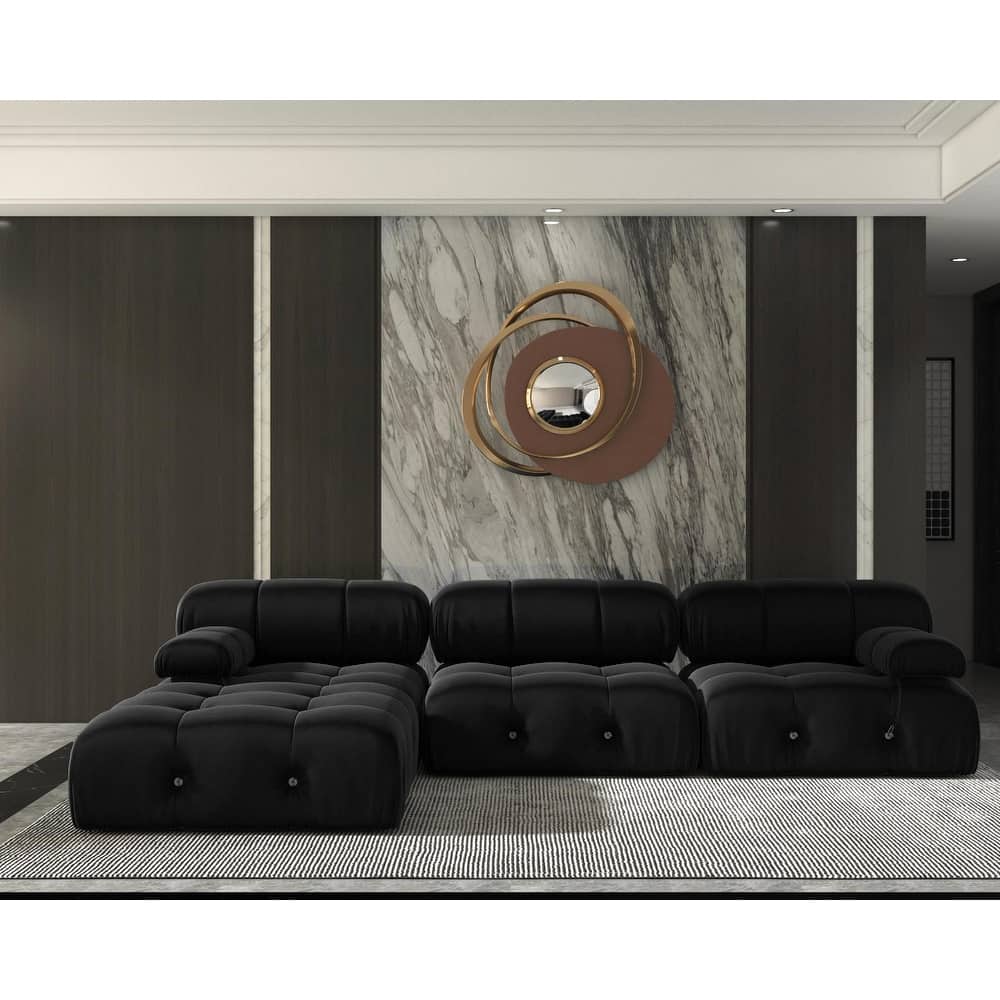 Convertible Modular Sectional Sofa with Ottomans