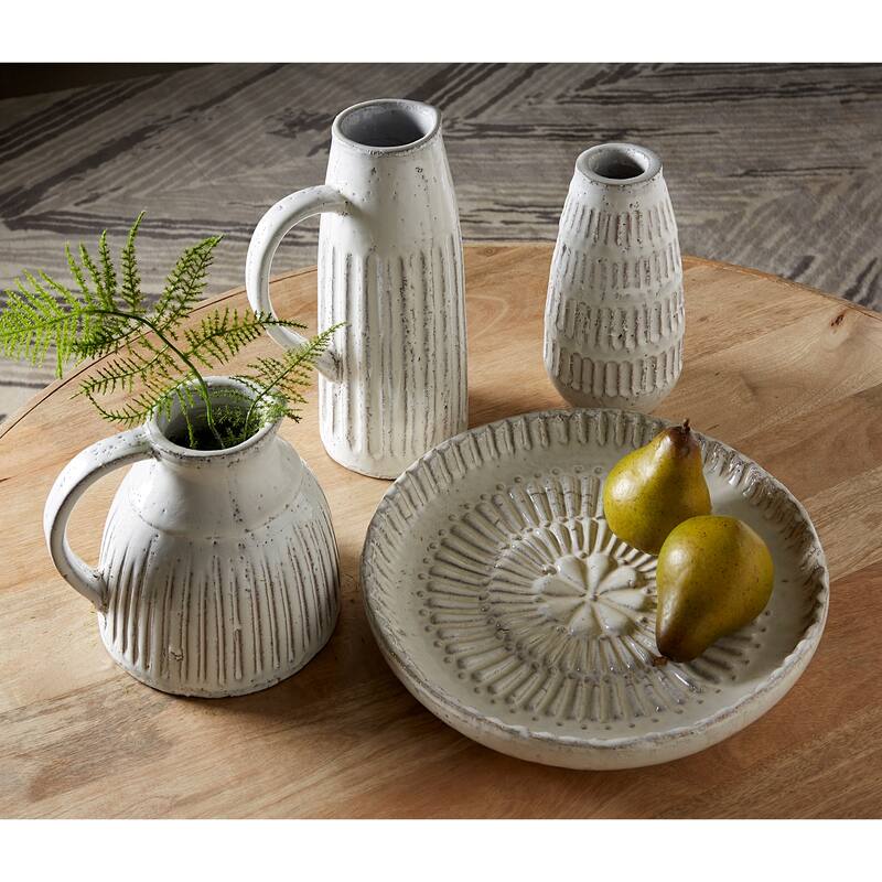 Elk Home Muriel Aged White Glazed Earthenware Vase